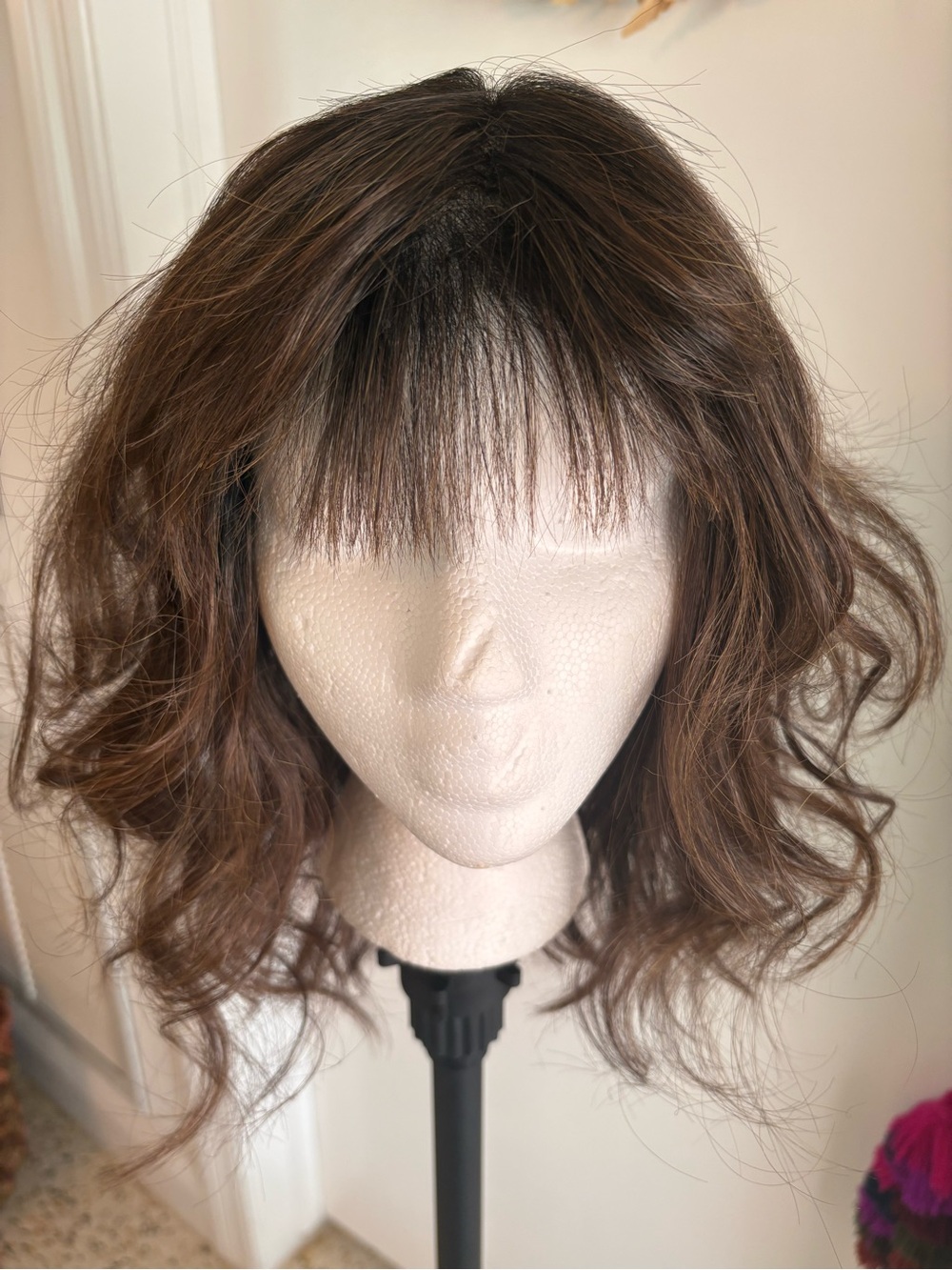 BELLE TRESS COLUMBIA Dar Brown Mid Length Wavy Heat Friendly Wig!